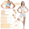Castor Oil Pack Wrap, 9 Pcs Organic Castor Oil Packs Kit for Neck Shoulder Waist Back Hand Knee Leg and Feet, Castor Oil Patches Reusable Pads Kit for Hot/Cold Oil Wrap Compress for Woman/ManKhaki view 1