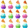 24 Pieces Pizza Cupcake Toppers Pizzeria Happy Birthday Slice Decorations, Themed Birthday Party for Boys and Girls, Pizza Party or Baby Shower Party Decorations, Birthday Gifts for Kids. view 1