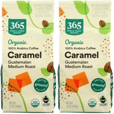 365 by Whole Foods Market, Organic Caramel Ground Coffee, 12 Ounce (Pack of 2)