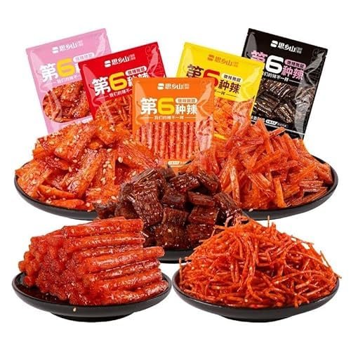 5 kinds of spicy noodlesHandmade Spicy Strip Spicy Stick Spicy Bar Small Gluten, latiao Snacks, Chinese snacks,Instant Delicious Handmade Spicy SnacksSweet and spicy traditional gluten (10 bag)