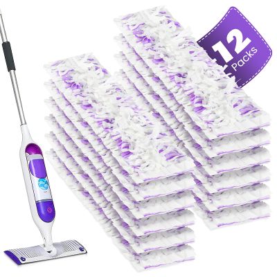 12 Pack Disposable Power Mop Refills Compatible with Swiffer Power Mop, for Swiffer Power Mop Refill, for Floor Cleaning, Unscented & Thickened Pads