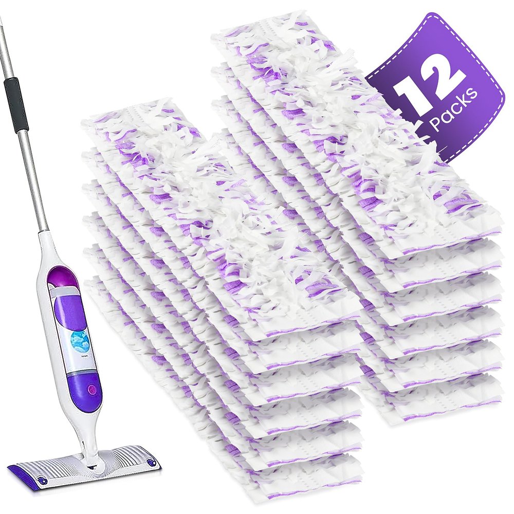 12 Pack Disposable Power Mop Refills Compatible with Swiffer Power Mop, for Swiffer Power Mop Refill, for Floor Cleaning, Unscented & Thickened Pads