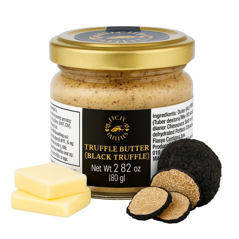 Luca's Truffles BlackTruffle Butter 2.82 oz Original Italian Truffle Butter from Fresh BlackTruffles, Non-GMO, Grass-Fed, Gluten-Free Imported from Family-Owned Farms in Italy