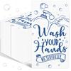 100 Pcs Disposable Hand Towels for Bathroom Paper Towels for Guests 3 Ply Wash Your Hands Bathroom Etiquette Guest Napkins for Powder Room Wedding Birthday Holiday Anniversary, Dark Blue view 1
