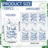 100 Pcs Disposable Hand Towels for Bathroom Paper Towels for Guests 3 Ply Wash Your Hands Bathroom Etiquette Guest Napkins for Powder Room Wedding Birthday Holiday Anniversary, Dark Blue view 2
