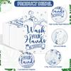 100 Pcs Disposable Hand Towels for Bathroom Paper Towels for Guests 3 Ply Wash Your Hands Bathroom Etiquette Guest Napkins for Powder Room Wedding Birthday Holiday Anniversary, Dark Blue view 3