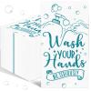 100 Pcs Disposable Hand Towels for Bathroom Paper Towels for Guests 3 Ply Wash Your Hands Bathroom Etiquette Guest Napkins for Powder Room Wedding Birthday Holiday Anniversary, Teal Blue view 1