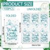 100 Pcs Disposable Hand Towels for Bathroom Paper Towels for Guests 3 Ply Wash Your Hands Bathroom Etiquette Guest Napkins for Powder Room Wedding Birthday Holiday Anniversary, Teal Blue view 2