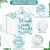 100 Pcs Disposable Hand Towels for Bathroom Paper Towels for Guests 3 Ply Wash Your Hands Bathroom Etiquette Guest Napkins for Powder Room Wedding Birthday Holiday Anniversary, Teal Blue view 3
