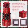 Fuyoooo 4 Pcs Christmas Gift Boxes with Lids Ribbons Xmas Stackable Boxes Square Nesting Gift Boxes Assorted Sizes for Christmas New Year Birthday Wrapping Gift(Snowman Style) view 4