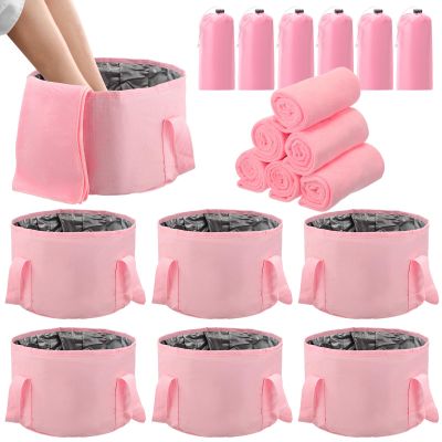 FillTouch 12 Pcs 15L Foldable Foot Soaking Tub Kit Portable Foot Bath Tub Foldable Foot Basin Bath Foot Tub for Soaking Feet with Towel and Storage Bag Soak Spa Bucket for Travel Camping (Pink)