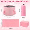 FillTouch 12 Pcs 15L Foldable Foot Soaking Tub Kit Portable Foot Bath Tub Foldable Foot Basin Bath Foot Tub for Soaking Feet with Towel and Storage Bag Soak Spa Bucket for Travel Camping (Pink) view 2