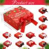 Cholemy 60 Pcs Christmas Gift Boxes with Lids Bulk, 4.5 x 4.5 x 1.95 Inch Small Christmas Boxes with Bows for Gift Card Chocolate Crafting Xmas Party Favor Supplies, 12 Styles view 2