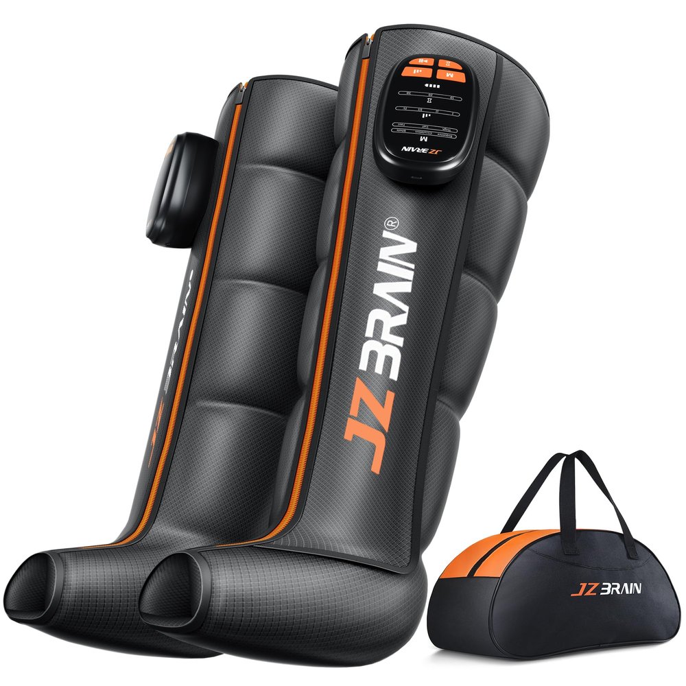 JZBRAIN Sequential Air Compression Recovery System : Professional Full Leg Compression Boots for Fast Recovery & Circulation Improvement - Recovery Device for Athletes Runners Gym Users