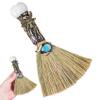 Halloween Witch Broom, Crystal Witch Wiccan Altar Broom, Witch Broomstick with Heart-Shape Crystal, Halloween Witch Decor for Healing Cleansing Fengshui Halloween Witch Decor Witch Costume Witch Broom view 2