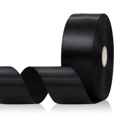 Aoropo Black Ribbon 1-1/2 Inch x 60 Yards, Black Satin Ribbon for Crafts, Gift Wrapping, Flower Bouquet, Birthday, Wedding and Festival Decor
