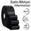 Aoropo Black Ribbon 1-1/2 Inch x 60 Yards, Black Satin Ribbon for Crafts, Gift Wrapping, Flower Bouquet, Birthday, Wedding and Festival Decor view 2