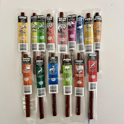 Jerky Dynasty Buffalo Bob's Mixed Variety Pack - 15-Piece Assortment of Exotic Meats - including Wild Boar, Venison and Aligator - Gourmet Beef Jerky & Beef Sticks with Unique Flavors