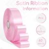 Aoropo Pink Satin Ribbon 1 Inch, 60 Yards Pink Ribbon for Hair, Flower Bouquet, Gift Wrapping, Crafts, Graduation Wreaths, Invitation Cards, Baby Shower view 2