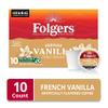 Folgers French Vanilla Artificially Flavored Coffee, Keurig K-Cup Pods, 10 Count Box view 2