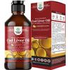 Icelandic Wild Caught Cod Liver Oil Liquid - Fish Oil Drops with Omega 3, EPA, DHA, Vitamin D & A - Liquid Cod Liver Supplement for Heart, Joint, Brain & Immune Support - 8 Fl Oz view 1