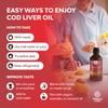 Icelandic Wild Caught Cod Liver Oil Liquid - Fish Oil Drops with Omega 3, EPA, DHA, Vitamin D & A - Liquid Cod Liver Supplement for Heart, Joint, Brain & Immune Support - 8 Fl Oz view 2