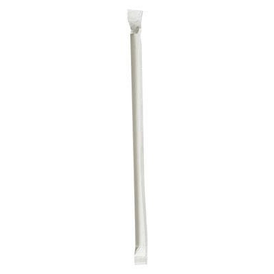 Boardwalk Individually Wrapped Jumbo Paper Straws, 7.75", White, Case of 1,280