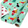 American Greetings Jumbo Reversible Christmas Wrapping Paper Roll, Puppy Dogs and Santa Paws Holiday Gift Wrap (175 sq. ft., 1 Extra Large Roll-30 in. x 70 ft.) Mint Green, Red, and White view 1