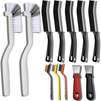 12Pcs Crevice Brushes for Cleaning Crevice Cleaning Brush Set Hard Bristle Crevice Cleaning Brush Supplies for Corner Sink Cup Teapot Bottle Blender-Multifunctional Brush Cleaner