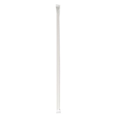 Boardwalk Individually Wrapped Giant Straws, 10.25", Polypropylene, Red/White Striped, Case of 2,000