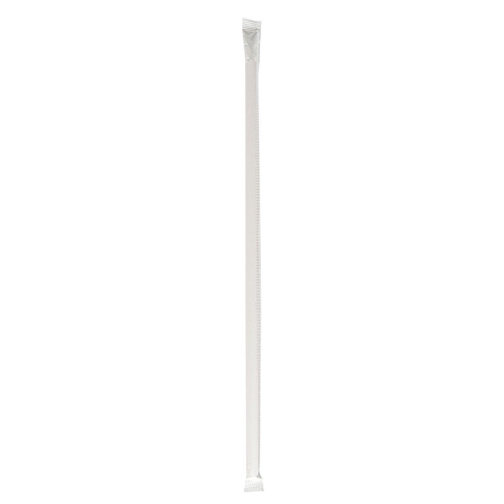 Boardwalk Individually Wrapped Giant Straws, 10.25", Polypropylene, Red/White Striped, Case of 2,000
