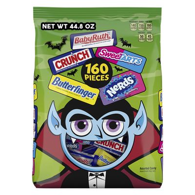 Butterfinger, CRUNCH Baby Ruth, Nerds, SweetTarts, Mini Size Assorted Candy, Bulk 160 Count Variety Pack, 44.8 oz