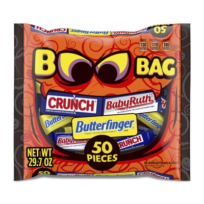 Butterfinger, CRUNCH and Baby Ruth Fun Size, Assorted Candy Bars, Great for Sharing, Bulk 50 Count Variety Pack, 29.7 oz