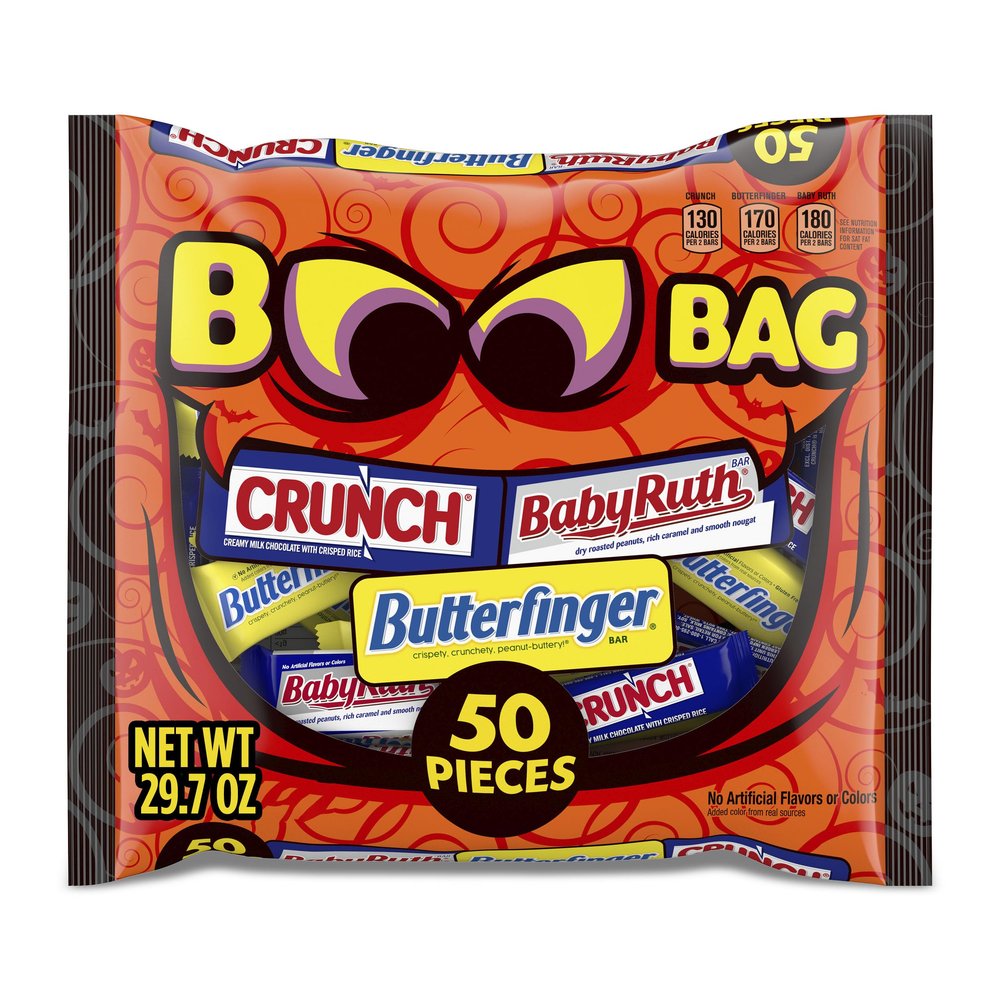 Butterfinger, CRUNCH and Baby Ruth Fun Size, Assorted Candy Bars, Great for Sharing, Bulk 50 Count Variety Pack, 29.7 oz
