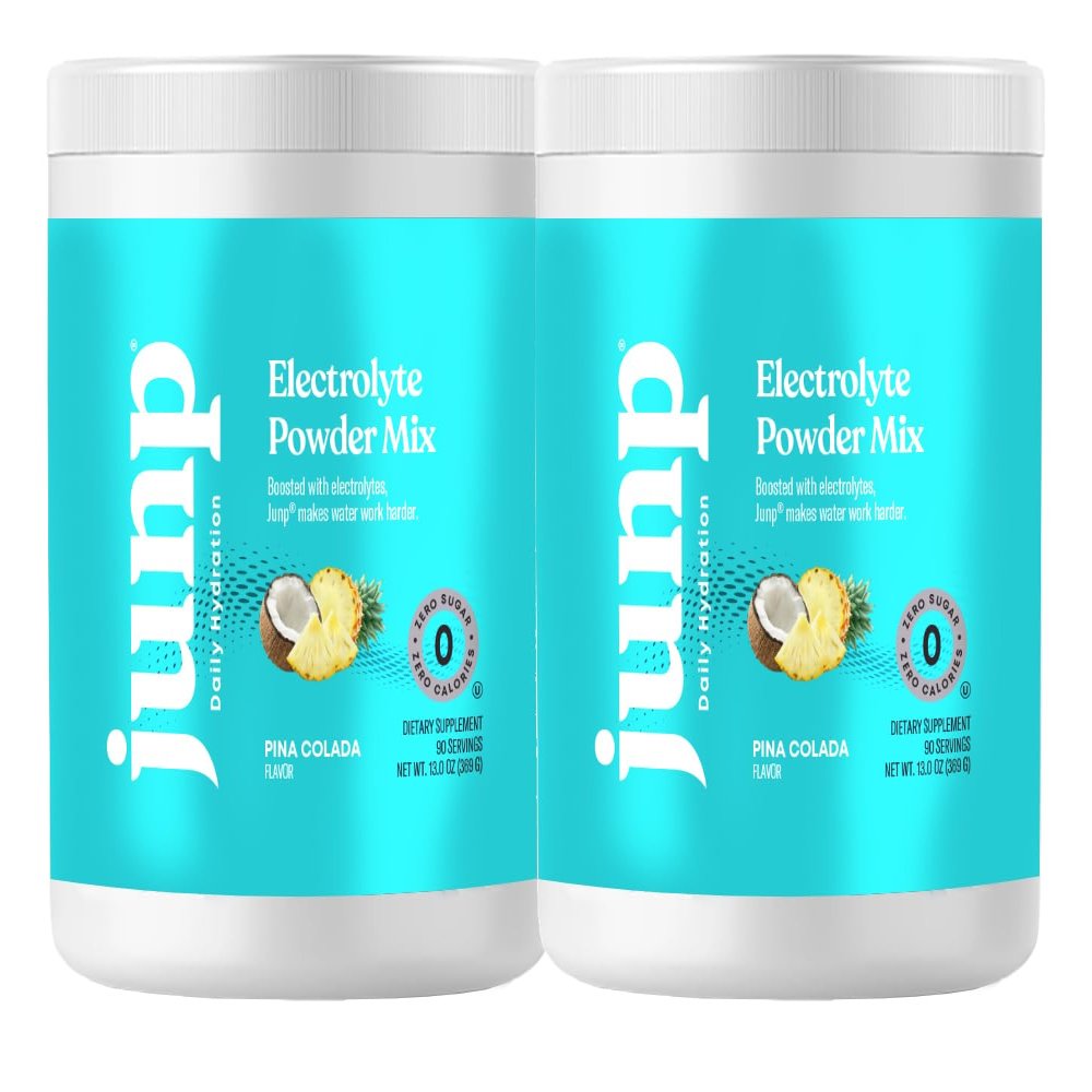 JUNP Electrolytes Powder No Sugar No Carbs  Pina Colada Coconut Pineapple Drink Mix - Potassium & Salt Electrolyte Hydration Powder - Zero Calorie Sugar Free Electrolyte Powder, Keto, 180 Servings