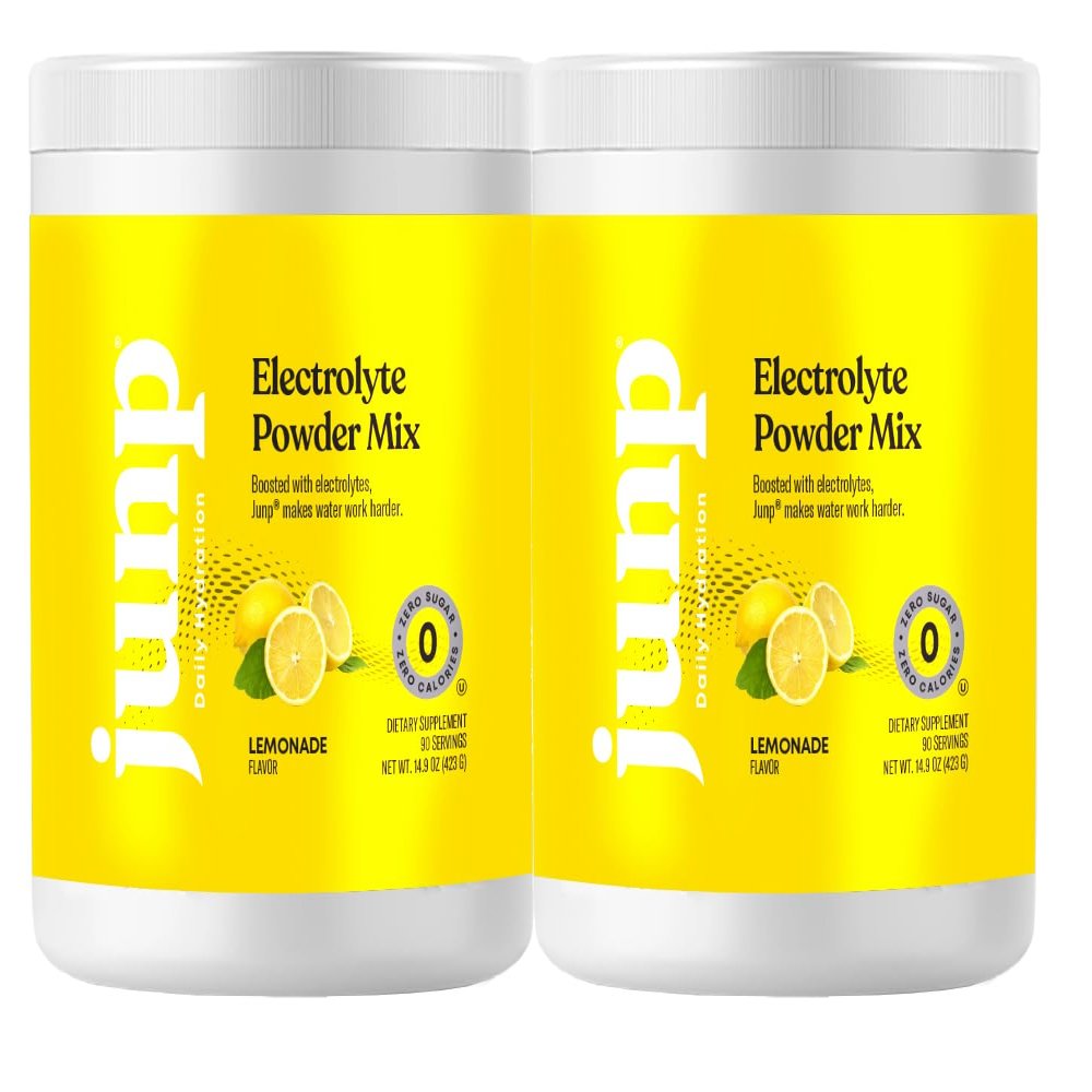 JUNP Electrolytes Powder No Sugar No Carbs  Fresh Squeezed Lemonade Drink Mix - Potassium & Salt Electrolyte Hydration Powder Zero Calorie Sugar Free Electrolyte Powder, Keto Friendly, 180 Servings