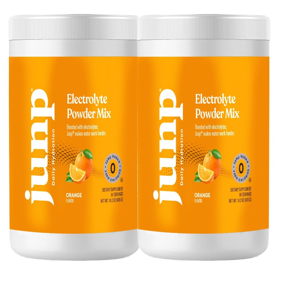 JUNP Electrolytes Powder No Sugar No Carbs Sweet Tangy Citrus Orange Drink Mix - Potassium & Salt Electrolyte Hydration Powder Zero Calorie Sugar Free Electrolyte Powder, Keto Friendly, 180 Servings