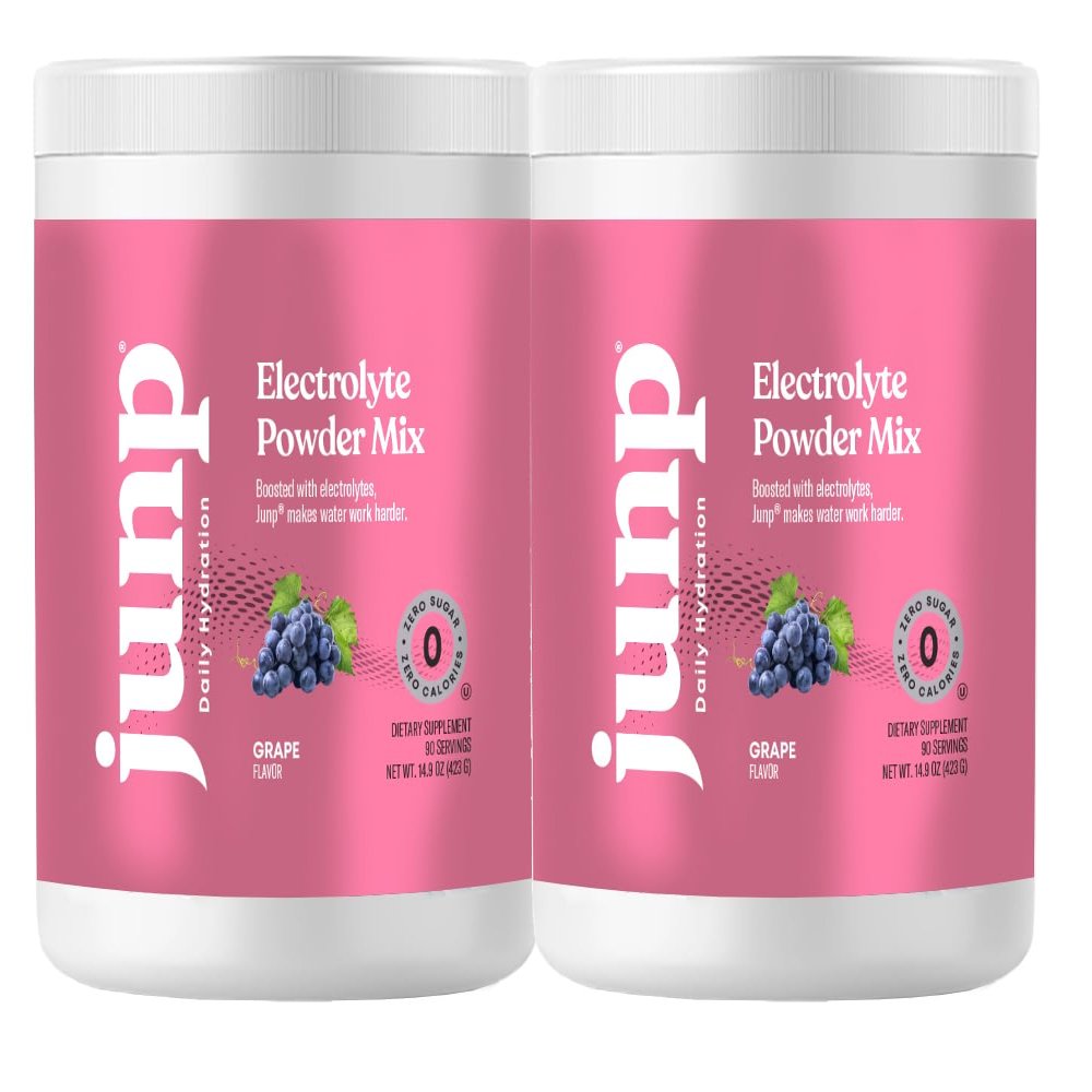 JUNP Electrolytes Powder No Sugar No Carbs  Vine Ripened Grape Infused Drink Mix - Potassium & Salt Electrolyte Hydration Powder Zero Calorie Sugar Free Electrolyte Powder,180 Servings