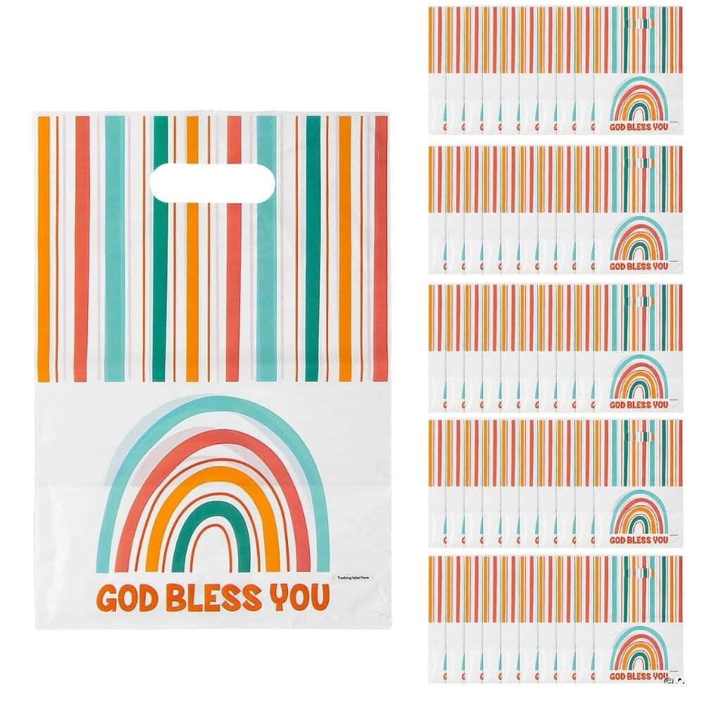 8 1/2" x 12" Bulk 50 Pieces Religious Happy Birthday Goody Bags