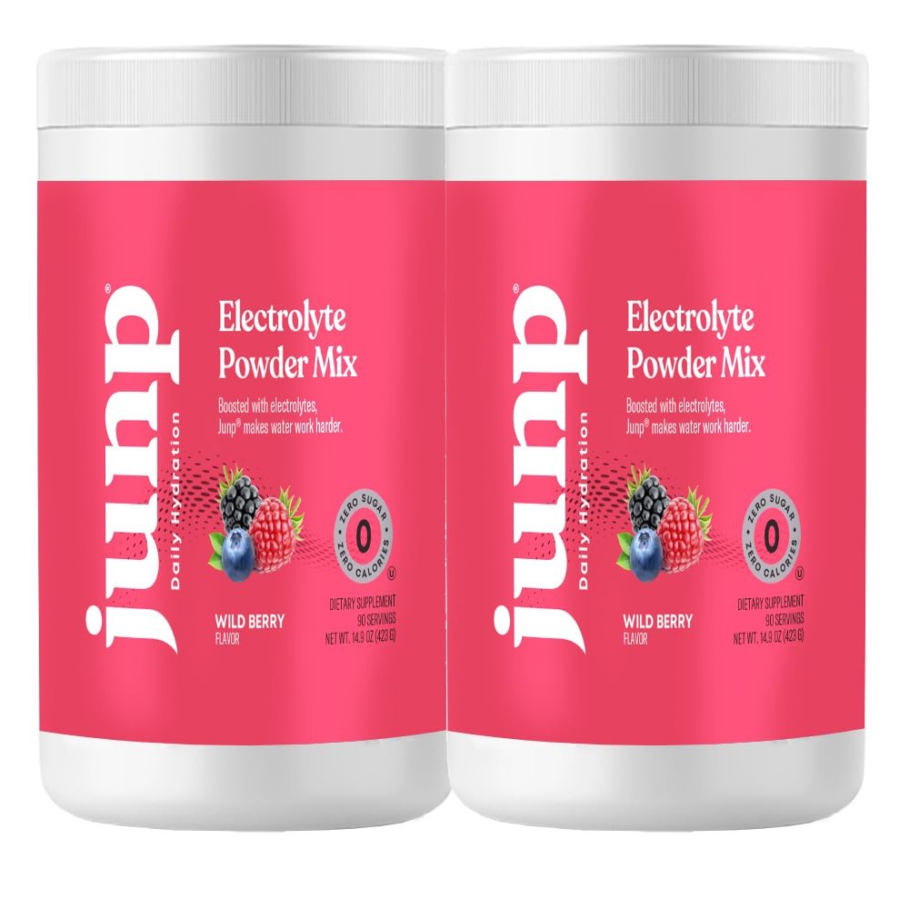 JUNP Electrolytes Powder No Sugar No Carbs  Wild Berry Fruit Flavor Drink Mix - Potassium & Salt Electrolyte Hydration Powder Zero Calorie Sugar Free Electrolyte Powder, Keto Friendly, 180 Servings