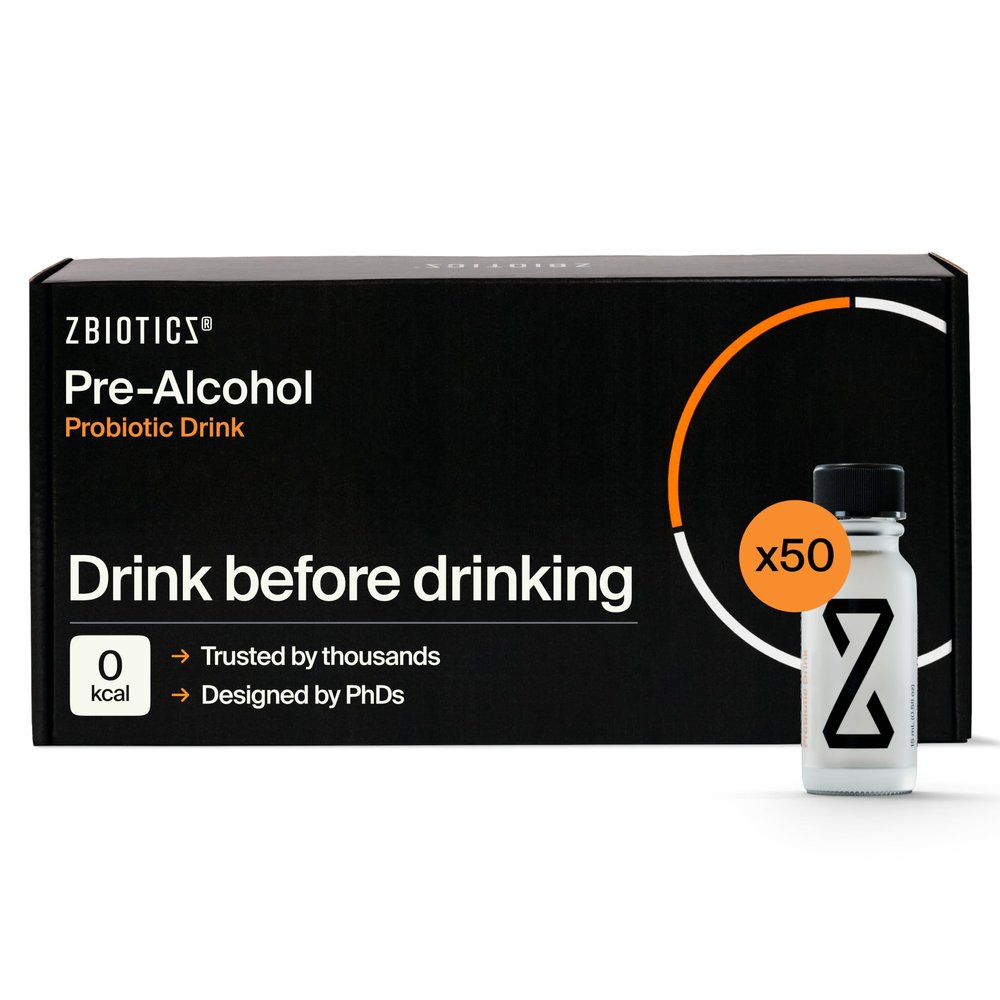 ZBiotics Feel Better After Drinking, Wake Up Refreshed, Science-Backed, Patented Probiotic, Travel-Friendly, 50-Pack of 0.47 Fl Oz Bottles (50 Pack)