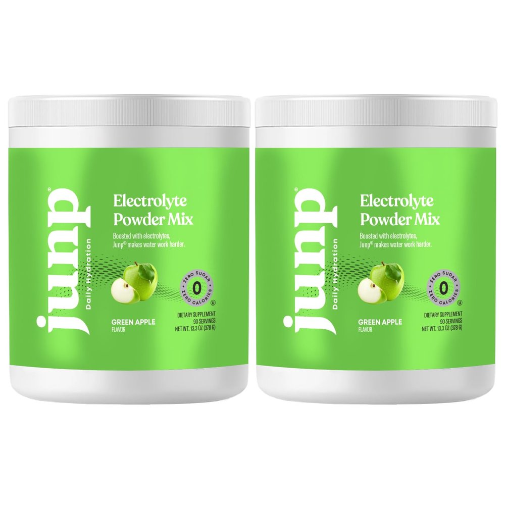 JUNP Electrolytes Powder No Sugar No Carbs Mouthwatering Green Apple Drink Mix - Potassium & Salt Electrolyte Hydration Powder Zero Calorie Sugar Free Electrolyte Powder, Keto Friendly, 180 Servings