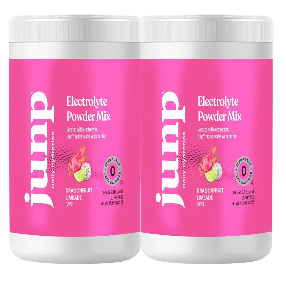 JUNP Electrolytes Powder No Sugar No Carbs - Exotic Tropical Dragonfruit Limeade Drink Mix - Potassium & Salt Electrolyte Hydration Powder Zero Calorie Sugar Free Electrolyte Powder, 180 Servings