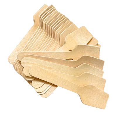 Disposable Square End Tasting Spoons, Mini Spoons Sampling Ice Cream Spoons 4 inches, Disposable Wooden Spoons (50)