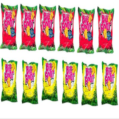 Assorted Holiday Big Foot, The Giant Cheese Snack, 6 Regular and 6 Spicy, 10.5 Oz, Pack of 12