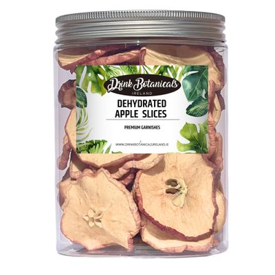 Drink Botanicals Ireland | Dehydrated Dried Apple Slices | 40 + Slices | 100% Natural | Non GMO, Vegan | Apples for Garnishing Cocktails, Baking, Sauces, Cakes, Decoration | 135 Grams, 4.76 Oz | Jar