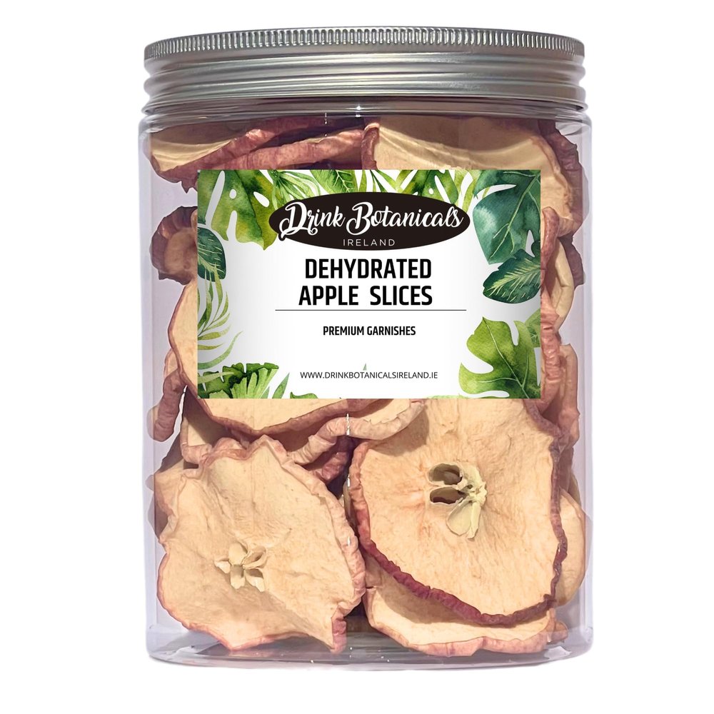 Drink Botanicals Ireland | Dehydrated Dried Apple Slices | 40 + Slices | 100% Natural | Non GMO, Vegan | Apples for Garnishing Cocktails, Baking, Sauces, Cakes, Decoration | 135 Grams, 4.76 Oz | Jar