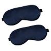 2 PCS Navy Satin Sleep Masks, Adjustable Silk Eye Mask for Sleeping, Blind Folds Soft Breathable Blindfold for Adults Couples Play Party Games Airplane Travel Essentials Eye Covers Patches Night Mask view 1
