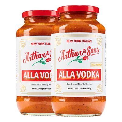 Arthur and Sons Vodka Sauce - Authentic Italian Recipe, Premium Quality, All-Natural Ingredients, No Added Sugar, Non-GMO, Gluten-Free, Perfect for Pasta, Pizza, and Cooking - 2 Pack (48oz)
