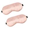 2 PCS Pink Satin Sleep Masks, Adjustable Silk Eye Mask for Sleeping, Blind Folds Soft Breathable Blindfold for Adults Couples Play Party Games Airplane Travel Essentials Eye Covers Patches Night Mask view 1